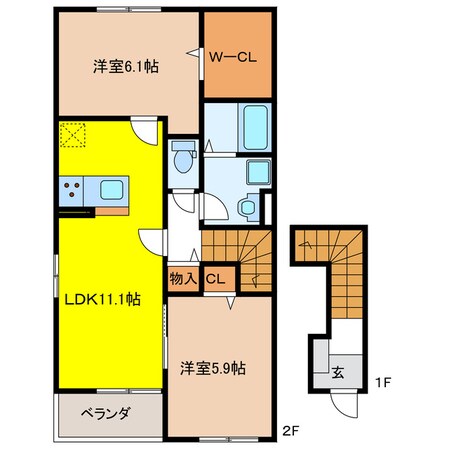 クラール　パプリカ　Aの物件間取画像